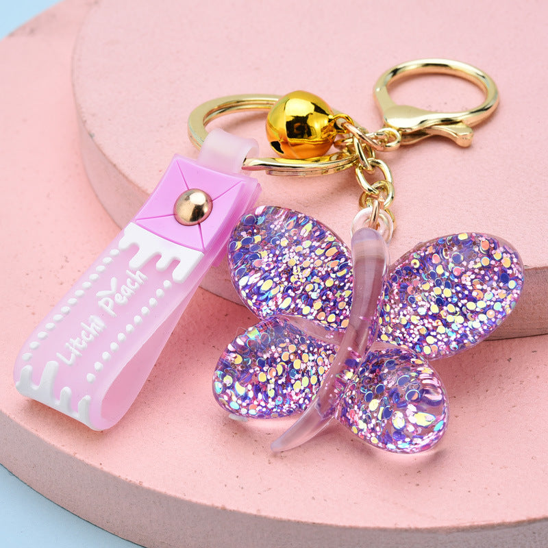Wholesale Sequin Butterfly Acrylic Keychains